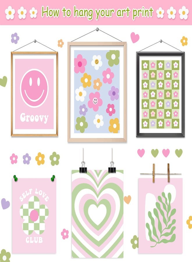 وولاين مجموعة ملصقات Whaline مكونة من 9 قطع بتصميم بريبي، مطبوعات فنية جدارية بألوان الباستيل الدنماركية، ديكور غرفة نوم الفتيات المراهقات، ملصقات لتزيين غرف السكن الجامعي (بدون إطار 8x10) - Image 3